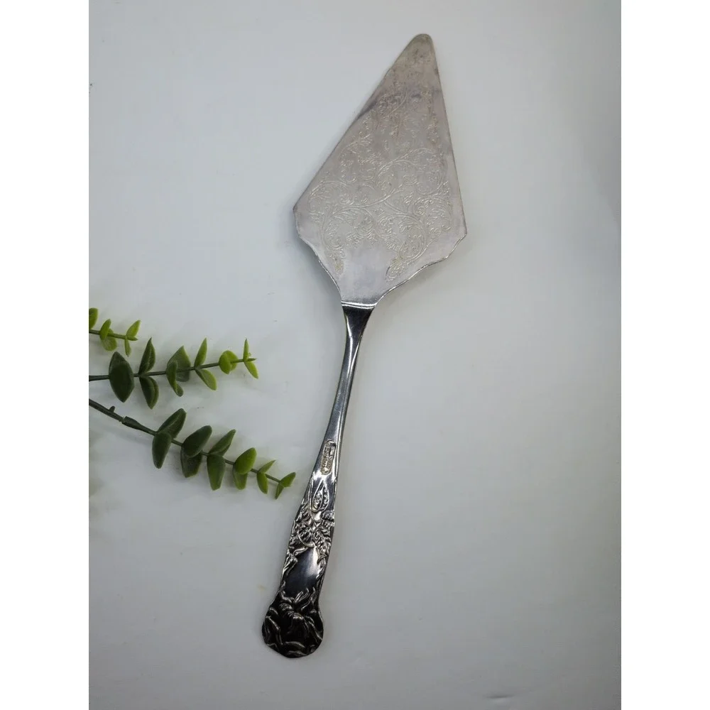 🇮🇹Vtg Antique Cake Serving Knife Silverplated Wedding Server Italy Heirloom 12